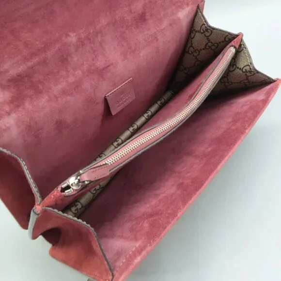 100% Authentic GUCCI Dionysus Brown Canvas Shoulder Bag 750-080824 - Picture 8 of 12